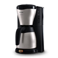 Philips Café Gaia Filterkaffeemaschine – Edelstahl-Thermoskanne, Tropf-Stopp, Intensives Aroma, Automatische Abschaltung, 1.300 ml, Schwarz (HD7546/20)