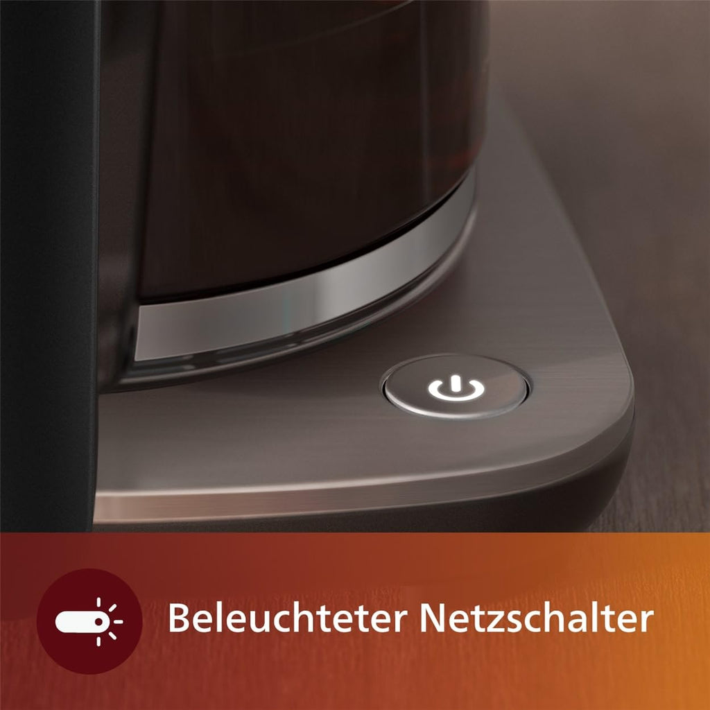 Philips Filterkaffeemaschine – 1.25-Liter-Fassungsvermögen, bis zu 15 Tassen, Boil & Brew, schwarz/silbern (HD5416/60)
