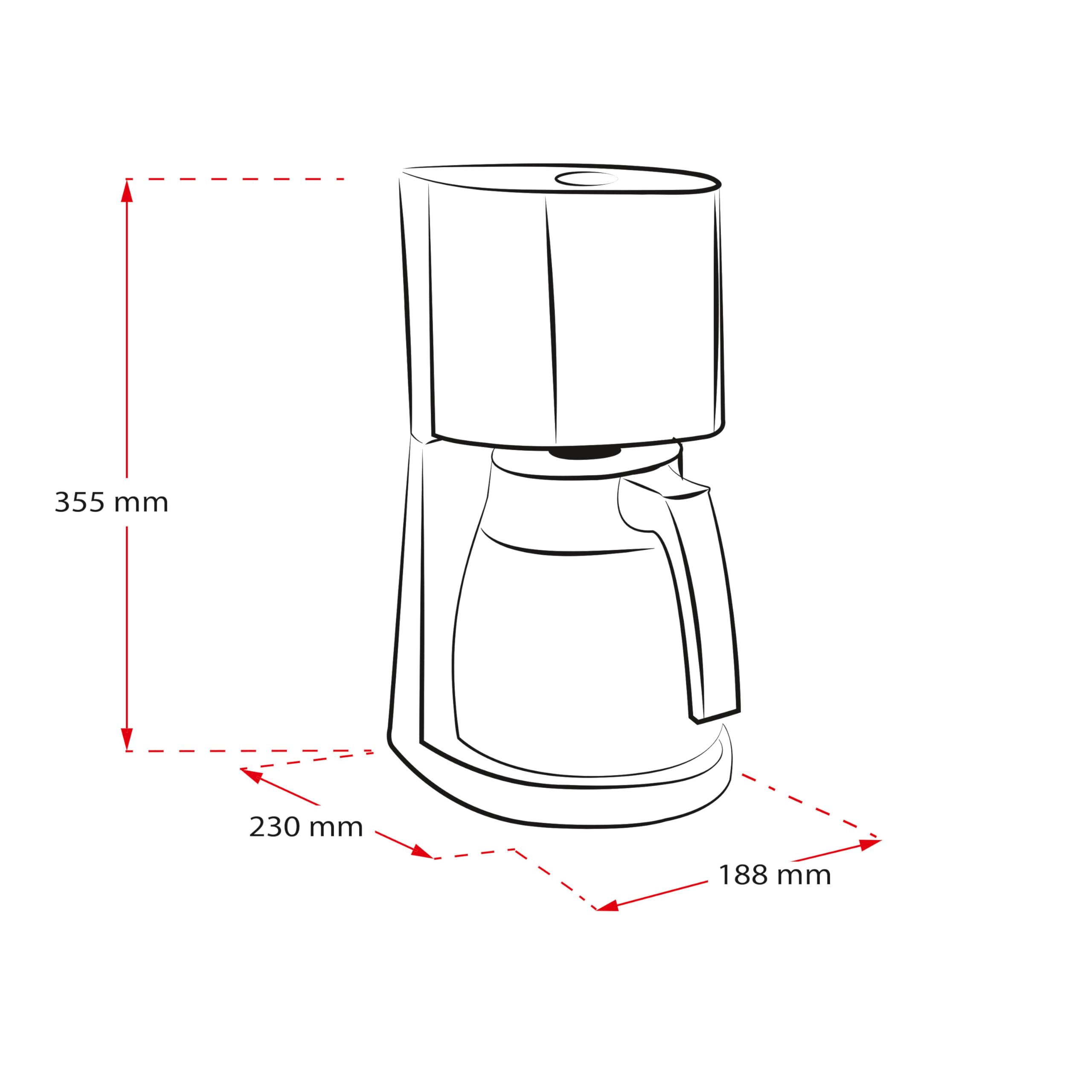 Melitta Enjoy Top Therm – Filterkaffeemaschine mit Thermkanne aus Edelstahl, für bis zu 10 Tassen Kaffee, in Schwarz/Edelstahl