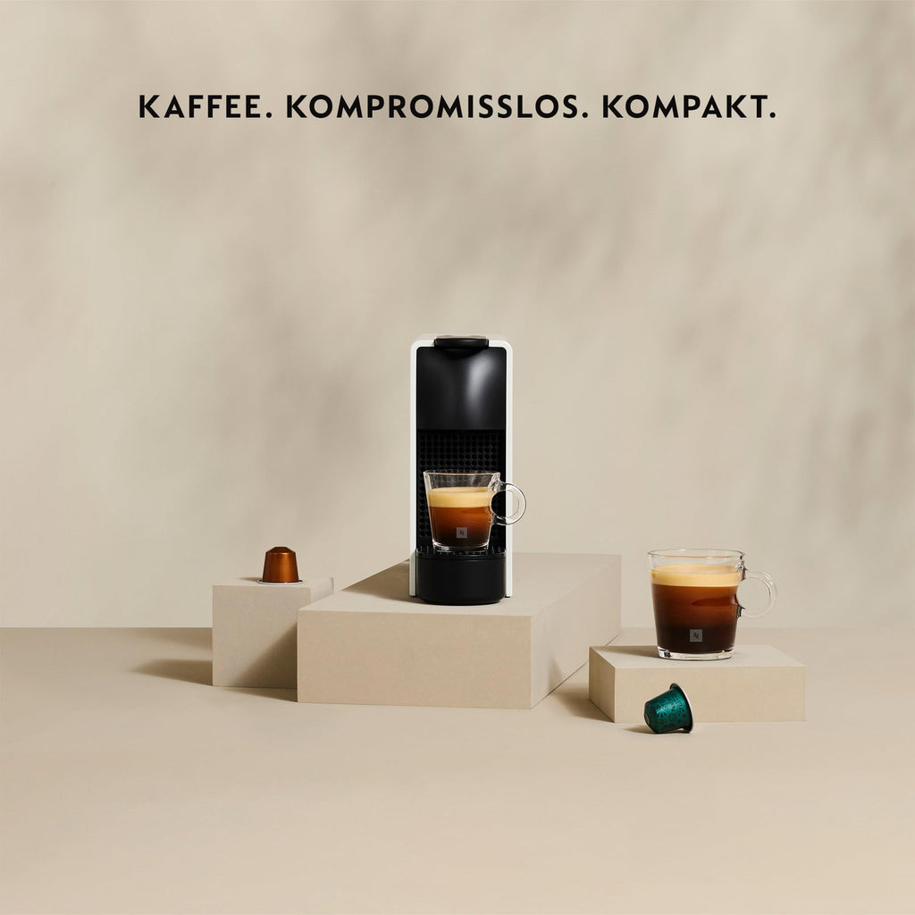 Nespresso Krups Essenza Mini Kaffeekapselmaschine – für Espresso und Lungo, 19 Bar für volles Aroma, ultrakompaktes Design in Weiß, ideal für kleine Küchen, energiesparend mit Auto-Off, Modell XN1101