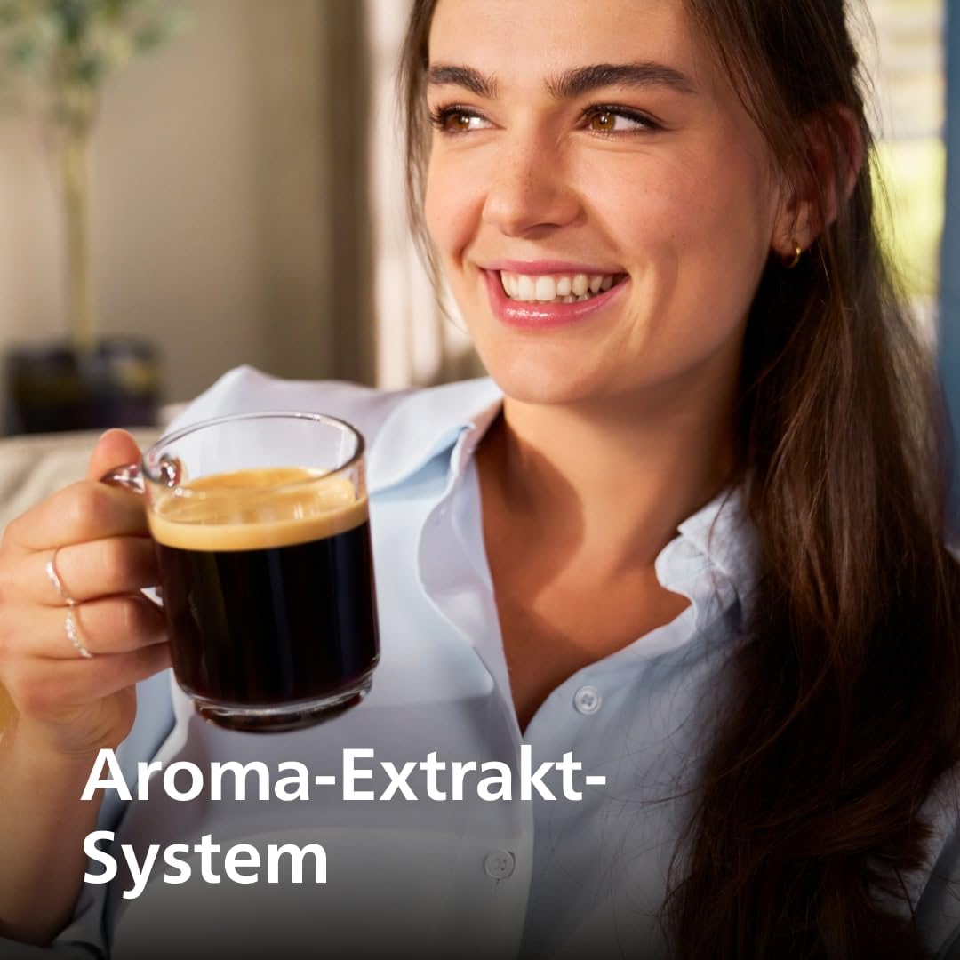 Philips 2200 Series Kaffeevollautomat - 2 Kaffeespezialitäten, Touch-Display, klassischer Milchaufschäumer, Keramikmahlwerk, Mattschwarz (EP2220/10)